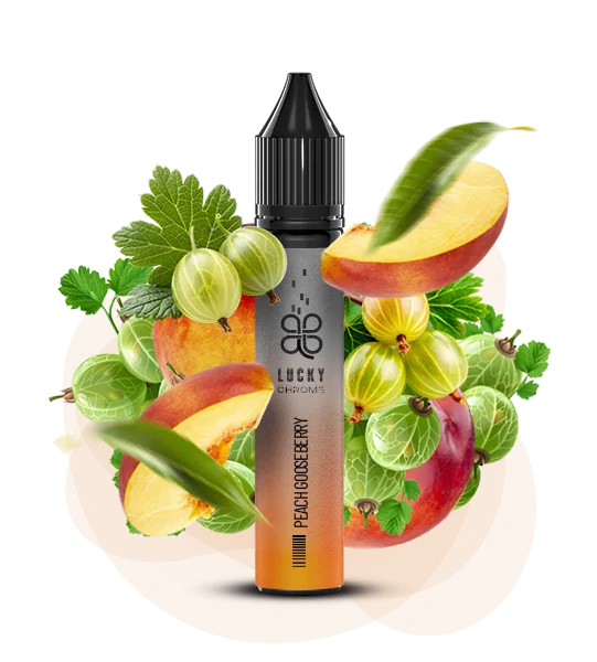 Lucky_Chrome_30ml_Peach Gooseberry Рідина Lucky Chrome Peach Gooseberry 30 мл/ 50мг - Зображення 1