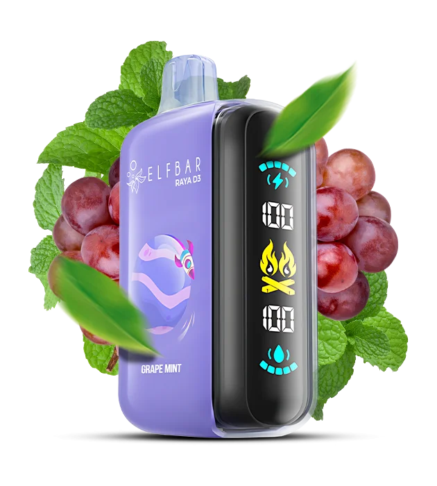 Elfbar_Raya_D3_Grape_Mint Одноразова Pod-система Elf Bar RAYA D3 25000 Grape Mint - Зображення 1