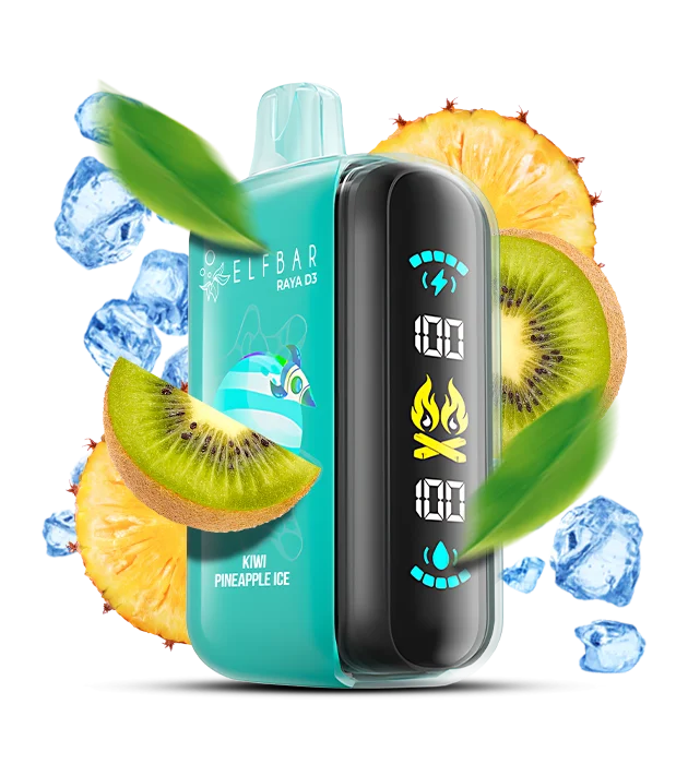 Elfbar_Raya_D3_KiwiPineappleIce_ Одноразова Pod-система Elf Bar RAYA D3 25000 Kiwi Pineapple - Зображення 1