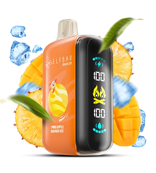 Elfbar_Raya_D3_PineappleMangoIce Одноразова Pod-система Elf Bar RAYA D3 25000 Pineapple Mango Ice - Зображення 1