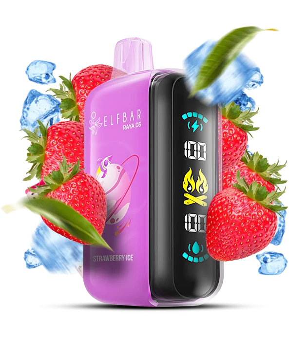 Elfbar_Raya_D3_StrawberryIce Одноразова Pod-система Elf Bar RAYA D3 25000 Strawberry Ice - Зображення 1