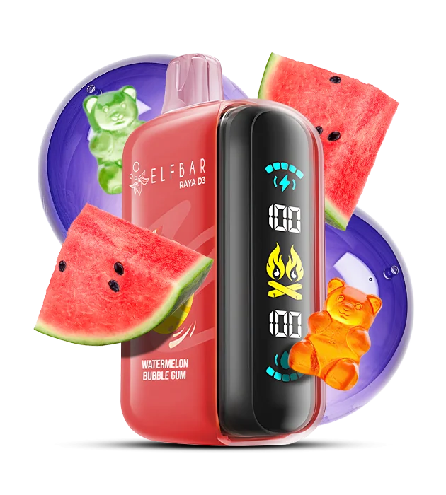 Elfbar_Raya_D3_WatermelonBubbleGum Одноразова Pod-система Elf Bar RAYA D3 25000 Watermelon Bubble Gum - Зображення 1