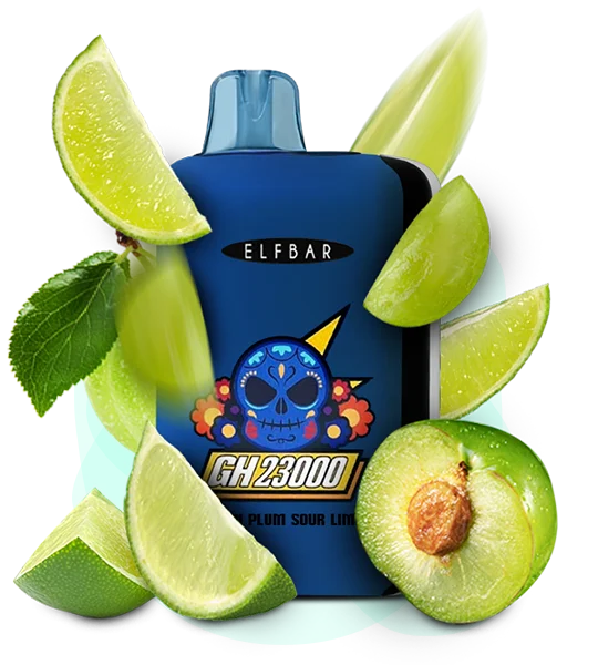 GreenPlumSourLime_ES Одноразова Pod-система Elf Bar GH 23000 Green Plum Sour Lime - Зображення 1