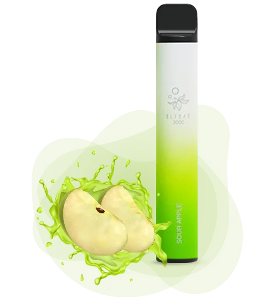 Sour-apple-2-3 Одноразова Pod-система Elf Bar 2000 SOUR APPLE - Зображення 1