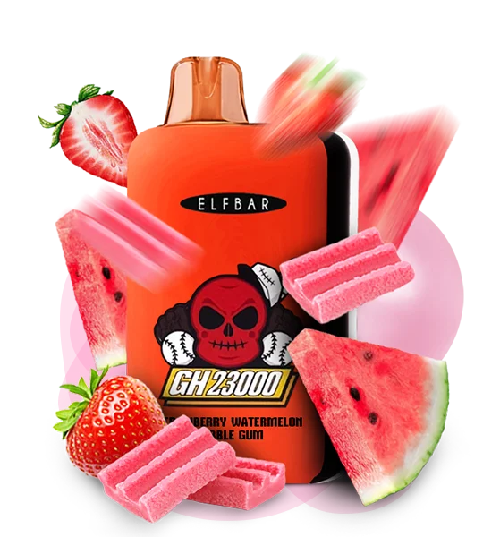 StrawberryWatermelonBG_ES Одноразова Pod-система Elf Bar GH 23000 STRAWBERRY WATERMELON BUBBLE GUM - Зображення 1